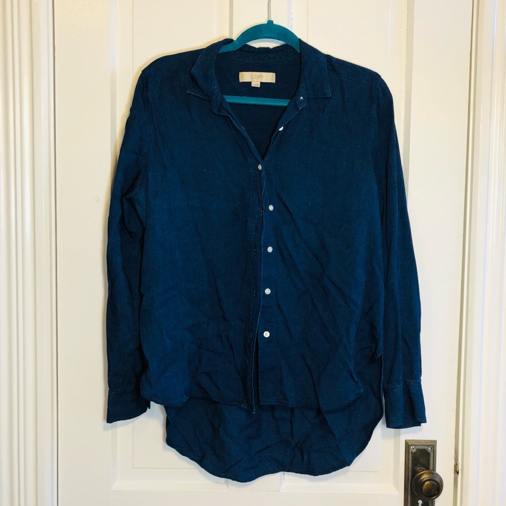 Loft Denim Blue Buttondown